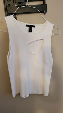 Forever 21 White Cutout Tank Top
