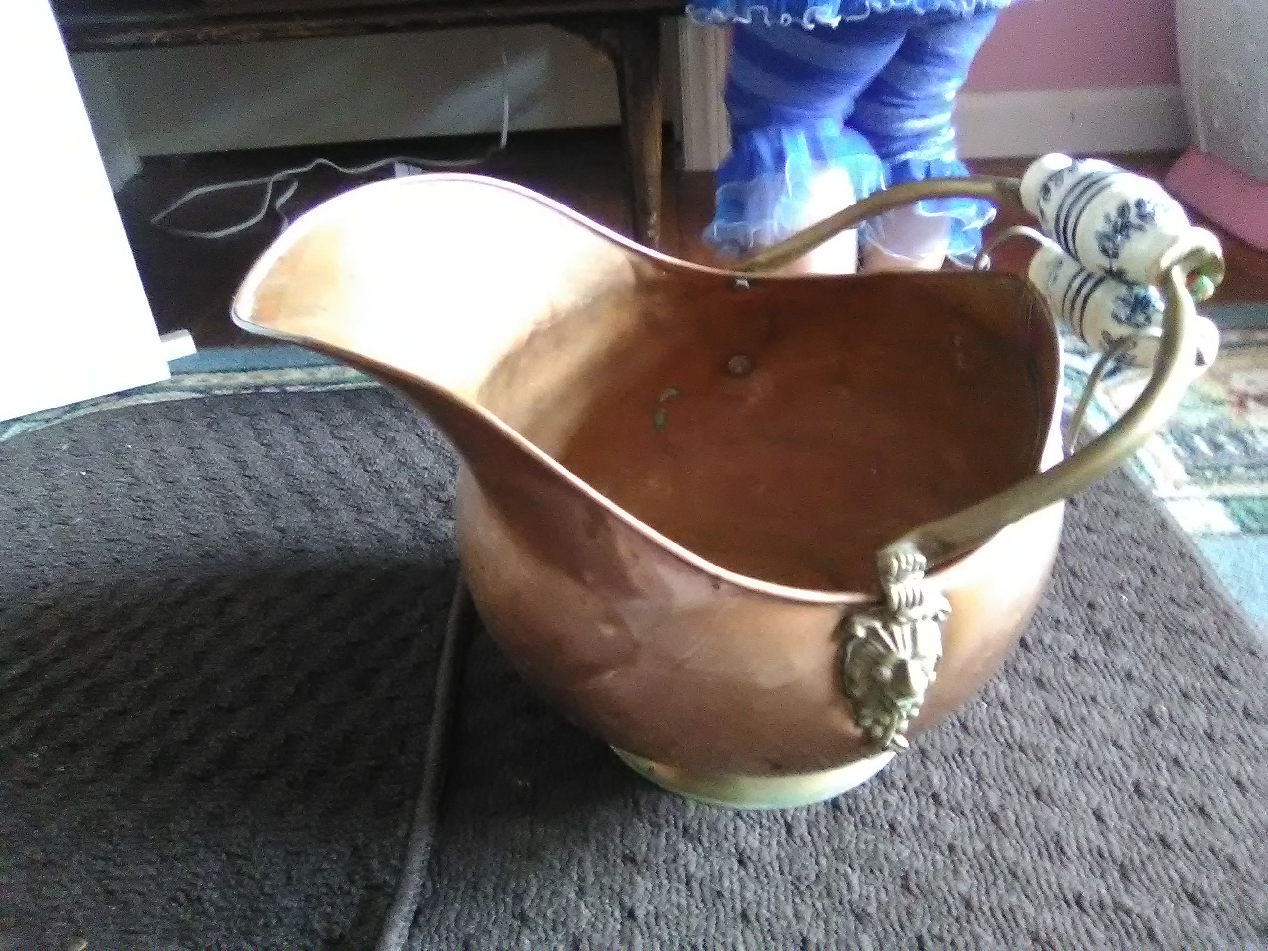 Brass and copper water kettle