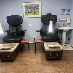 Pedicure Chairs  with pump and massage “ 2 “ available. not deliverable. Need to be picked up.