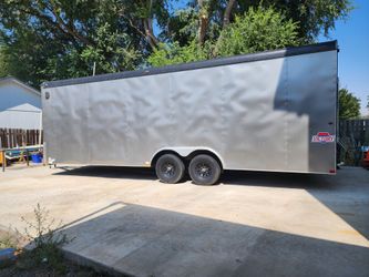 24 foot high cube enclosed trailer used once for a car that needed a transmission