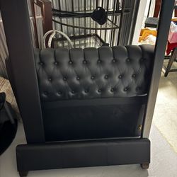 Full size Black Leather bed frame 