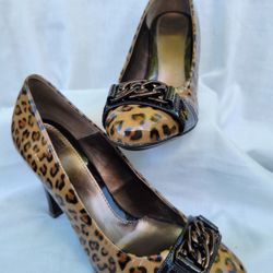 Womens Shoes Pump Patented Leopard Leather Printed  size 8M by Soft