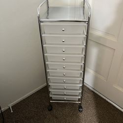 Seville Classics 10-Drawer Heavy Duty Organizer Cart, Frost White