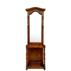 Antique Hall Tree With mirror And Umbrella Stands
