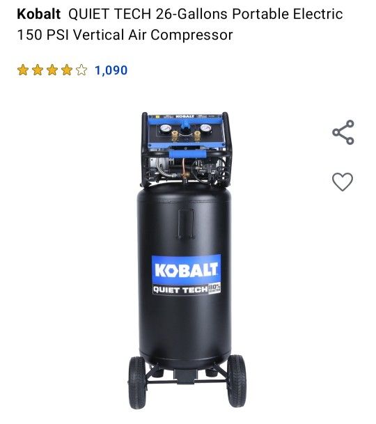 KOBALT 26-GAL 150-PSI QUIET-TECH AIR COMPRESSOR