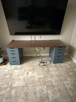 Large Desk with Dual Drawer Units
