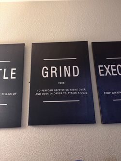 Motivational Word Definition Canvas Wall Art Set