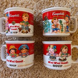 Vintage 1993 Designer "Westwood" Campbell's Soup Mugs 🥫 14 OZ 4-Cup Collection
