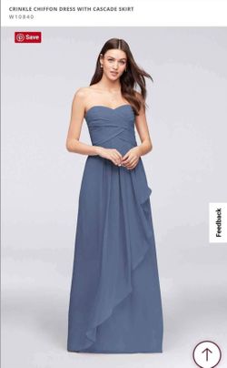 Davids Bridal Dusty Blue Chiffon Dress