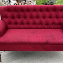 Small Red Couch - See Pics For Measurements