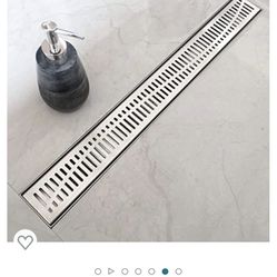 Neodrain Linear Shower Drain 36-Inch with Removable Wave Pattern Grate,Professional Brushed 304 Stai