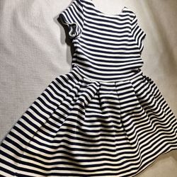 Girl’s Polo Ralph Lauren Dress Black And White Striped Size 6 