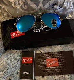 Rayban Aviator Sunglasses Blue