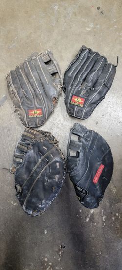Lot of 4 Used Baseball Gloves