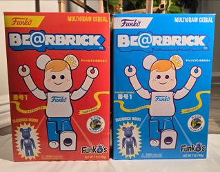 2018 Sealed Funko Bearbrick Cereal Box D-CON Exclusive Blue/Red Box Set