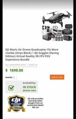 Brand new DJI Mavic Air Fly quadcopter with More Combo (White)