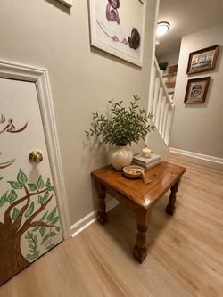 Solid Wood End Table with Turned Legs