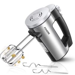 FOHERE Hand Mixer Electric Handheld, Silver 