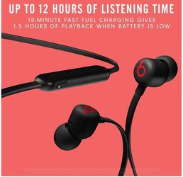 Beats Flex Wireless Earbuds - Apple W1 Headphone Chip, Magnetic Earphones, Class 1 Bluetooth, 12 Hours of Listening Time, Built-in Microphone - Black