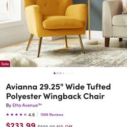 Wayfair Avianna Wingback Chair For Sale