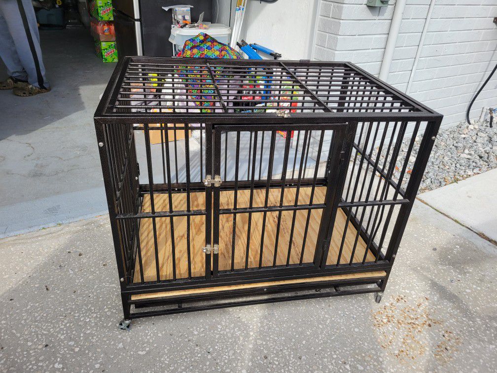 Large Kennel On Wheels W/Two Openings $125