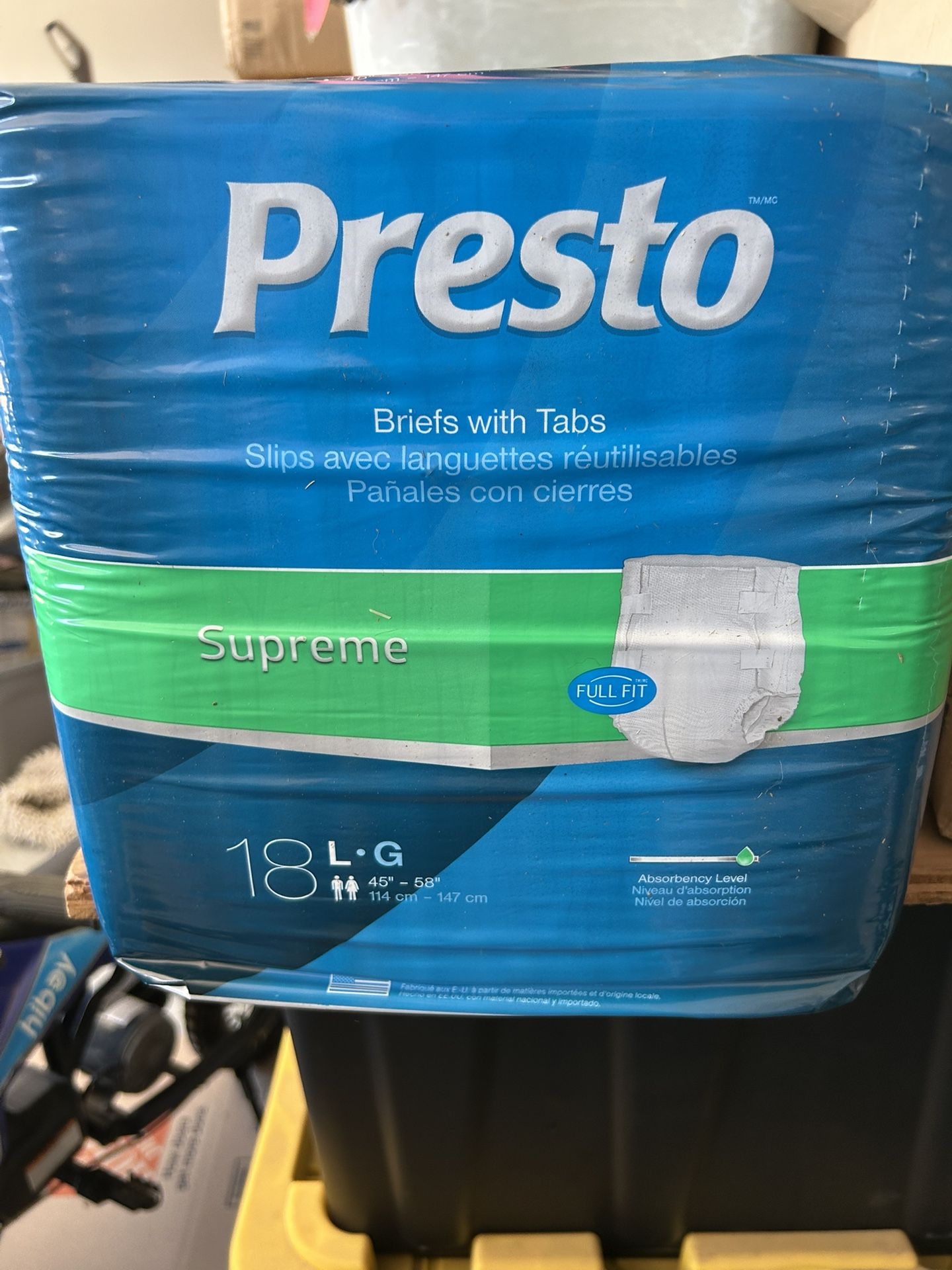 Presto Adult Diapers Large Tabbed briefs