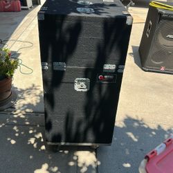 DJ Gig Rolling Box With Two amps, Mixer and CD
