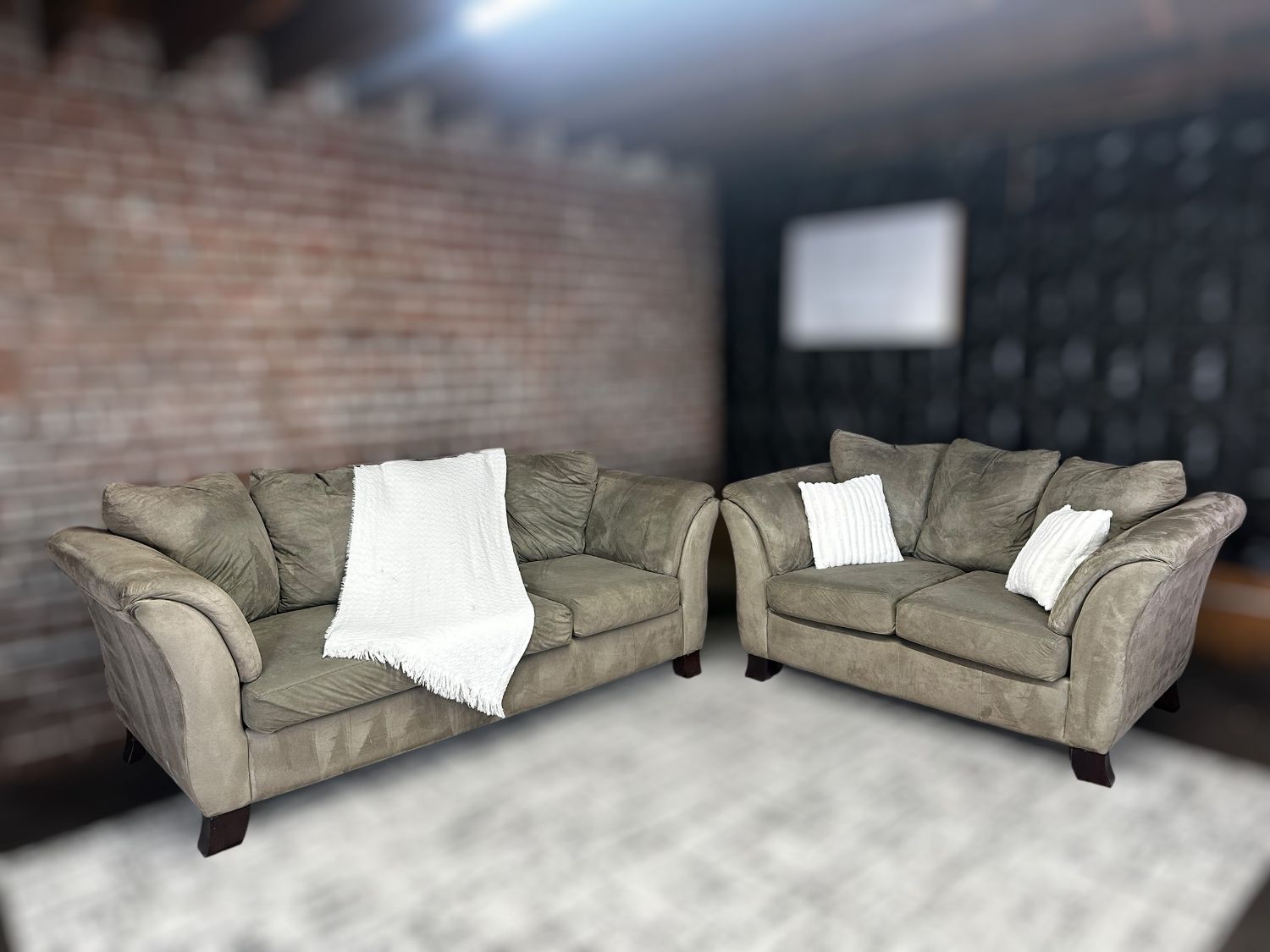 Delivery Available Ashley, Gray Brown, sofa/couch and loveseat