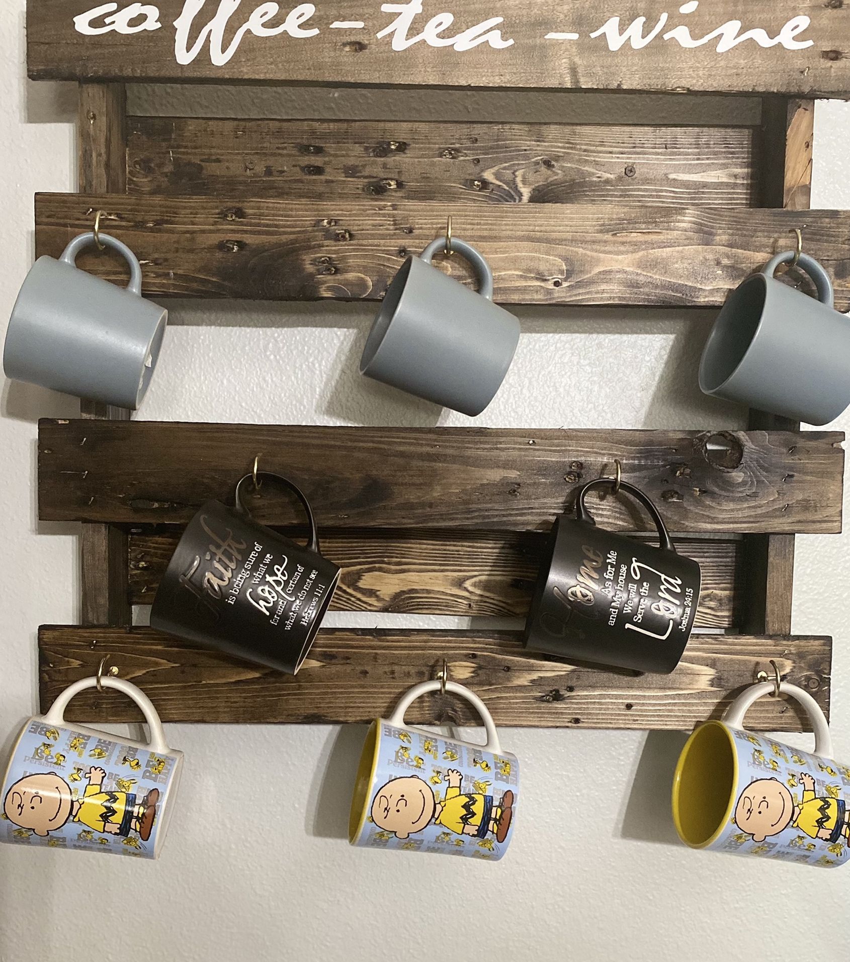 Wooden Mug Shelf