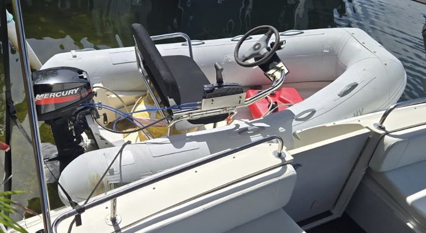  Caribe 9’ Inflatable Tender W/ Mini Helm & Remote 2005 15Hp 2 Stroke Mercury Outboard Motor
