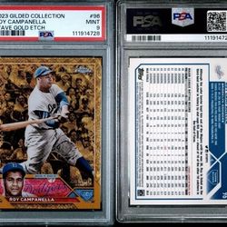 2023 Topps Gilded Roy Campanella Wave Gold Etch #/75 Brooklyn Dodgers PSA 9