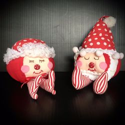 Set of 2 Fabric Plush Figurine Table Decor