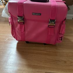 SHANY Pink Rolling Makeup Train Case – Professional Organizer with Drawers