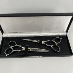 Viper Shears Professional Set With Thinning Shears #01163 Taiwan Used