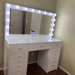 Large Make Vanity Glass Top  Price includes delivery and assembly 