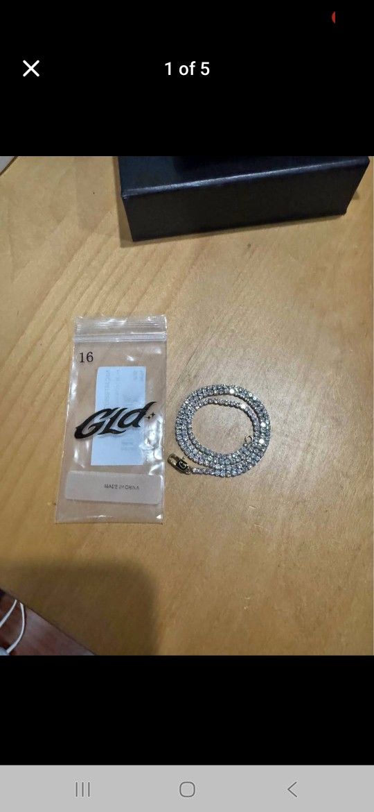 GLD Women’s Micro Tennis Chain in White Gold - 16”