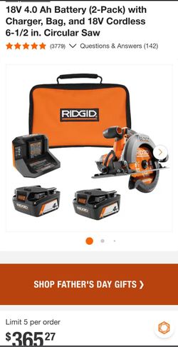 Circular saw Ridgid 18V Cordless 6-1/2 in.