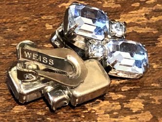 Blue Weiss Clip Earings