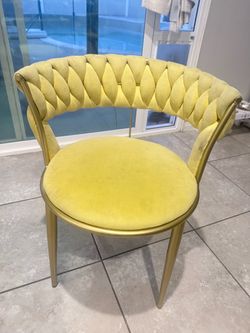 Yellow velvet chair