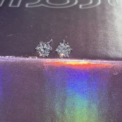 Silver moissanite earrings