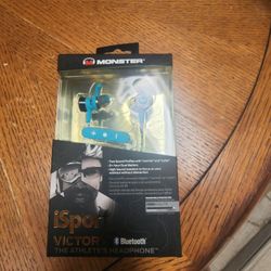 Monster iSport Victory In-Ear Wireless Bluetooth Headphones Blue Sealed NEW