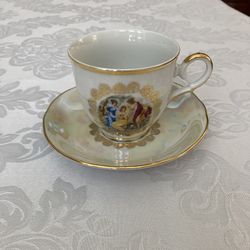Moritz & Zdekauer Tea Cup & Saucer Made In Czech Republic Porcelain