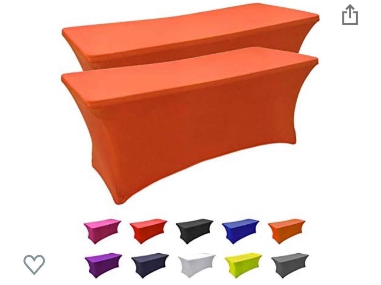 Two 4ft Orange SEPARO Spandex Table Cover