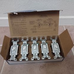 5‐pack NEW Leviton 3-Way Switches