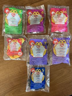 Lot of 7 McDonald’s Beanie Babies Year 2000
