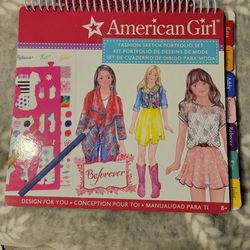 American girl fashion sketch portfolio set