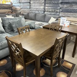 BROWN DINNER TABLE SET COMEDOR COLOR CAFE 