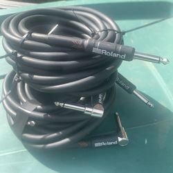 Roland 20ft 1/4 right angle to straight audio cable