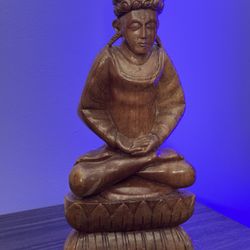 Wooden Buddha Meditation Statue