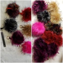 6" Imitation Fox Fur Pom Pom Keychain